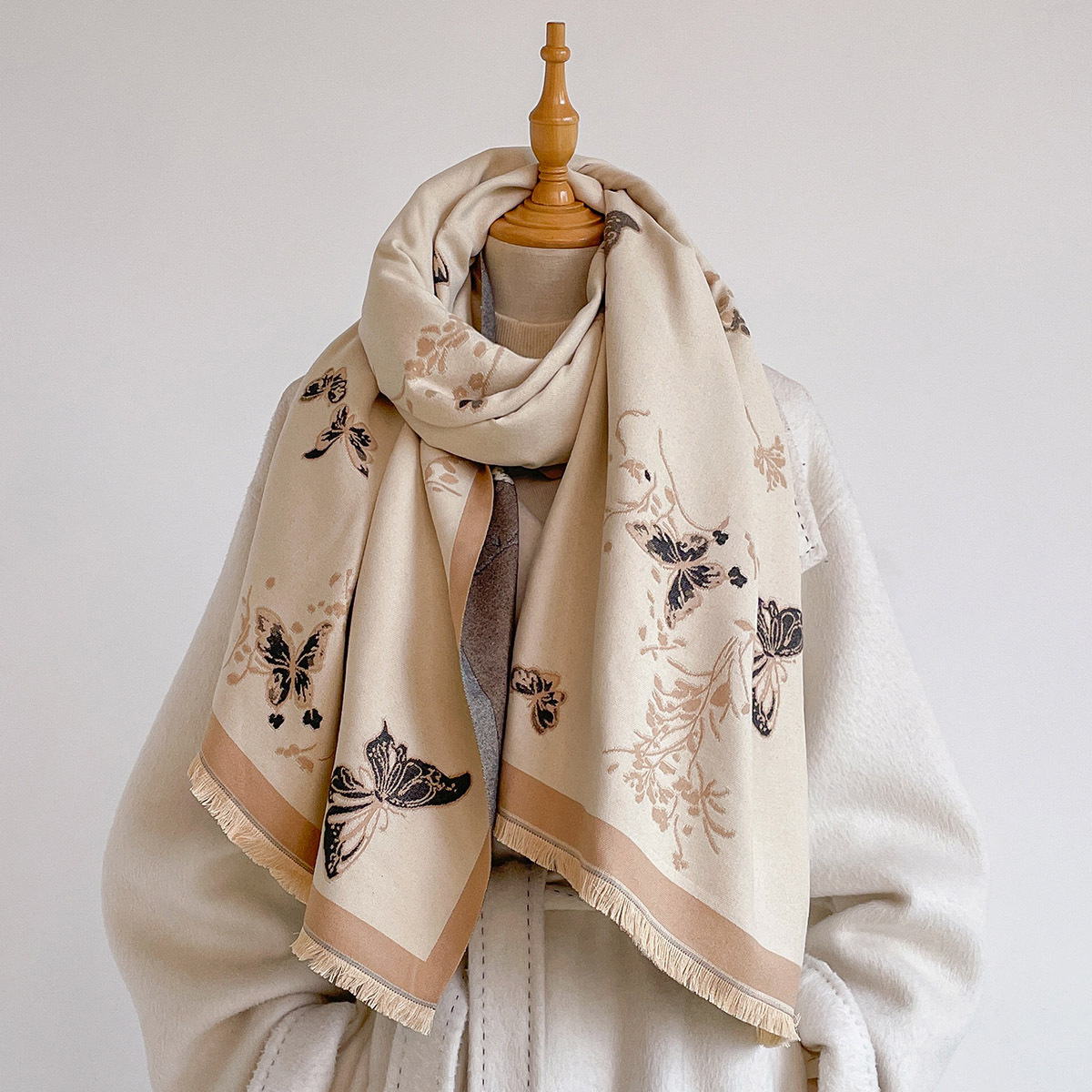 Women Imitation Cashmere Scarf - Woven Scarf Blanket 评论和价格