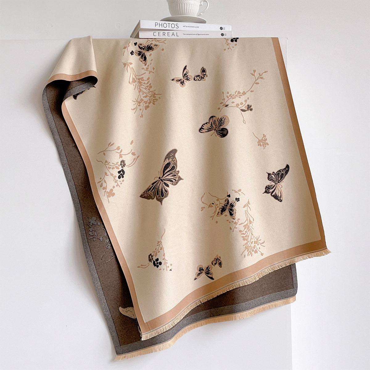 Women Imitation Cashmere Scarf - Woven Scarf Blanket 评论和价格